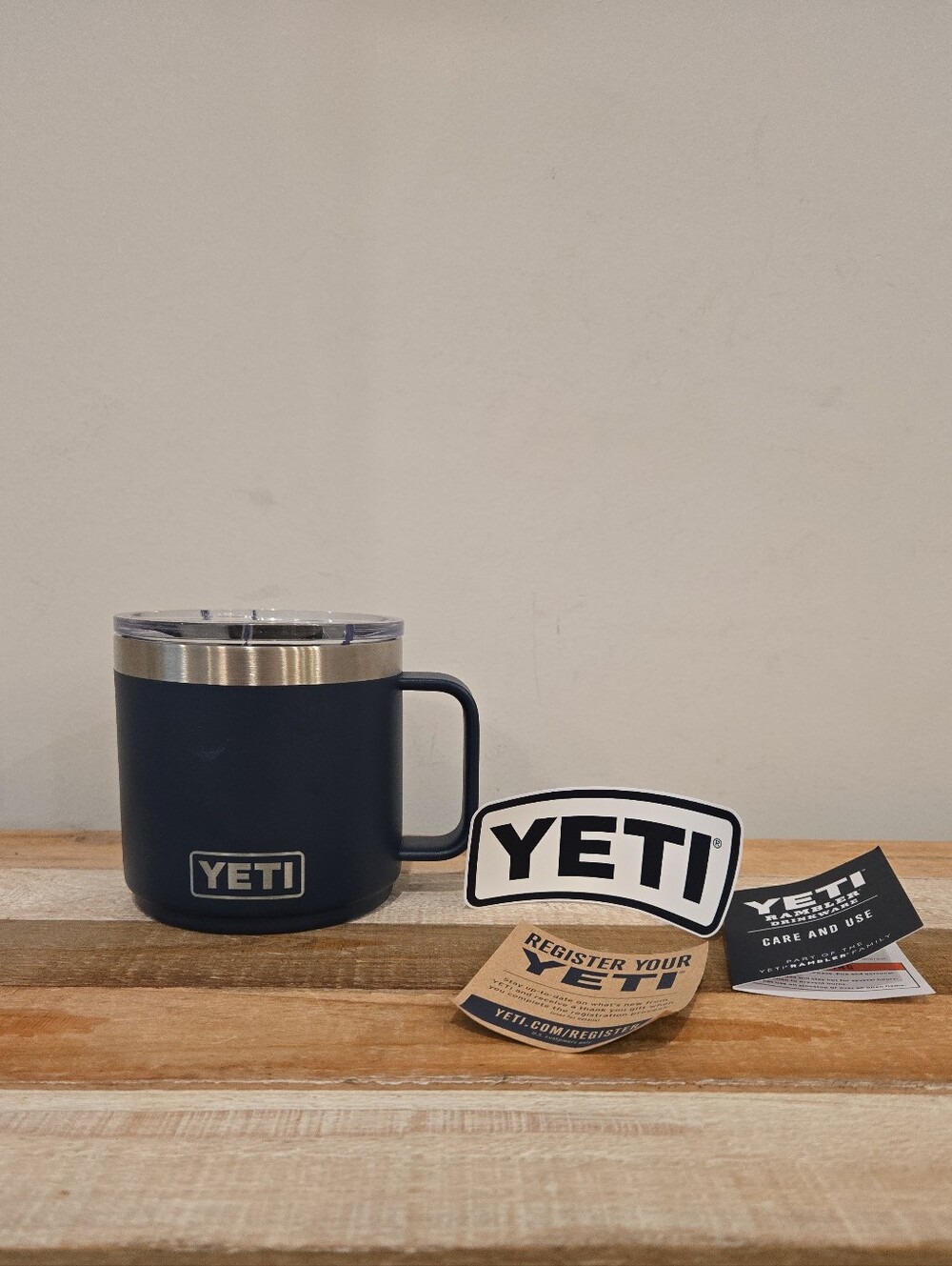 YETI Navy Blue 14 oz. Rambler Stackable Mug U LINE Engraved New